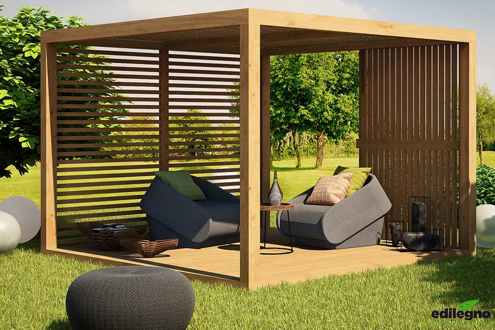 render-piccolo-gazebo-in-legno-chiaro-arredato